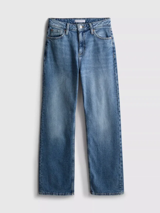 Jeans mit hoher Taille und geradem Bein
