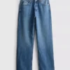Jeans mit hoher Taille und geradem Bein