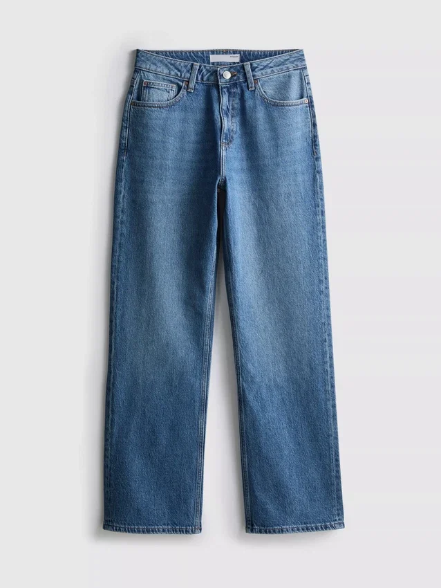 Jeans mit hoher Taille und geradem Bein