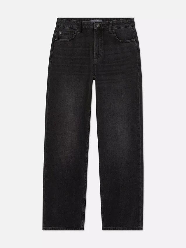 Jeans mit hoher Taille und geradem Bein