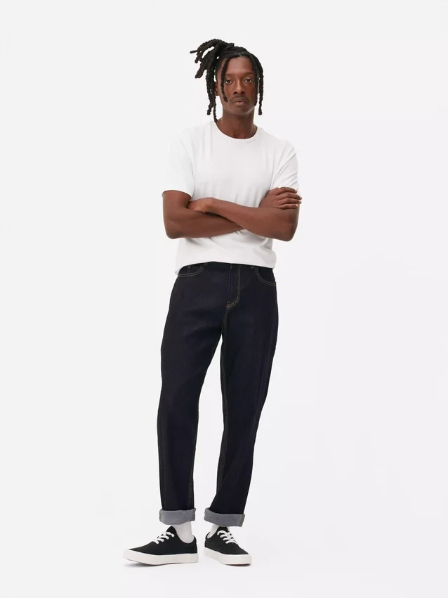 Jeans mit mittlerer Leibhöhe und geradem Bein