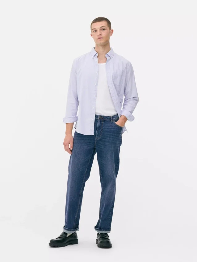 Jeans mit mittlerer Leibhöhe und geradem Bein