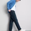 Jeans mit mittlerer Leibhöhe und geradem Bein