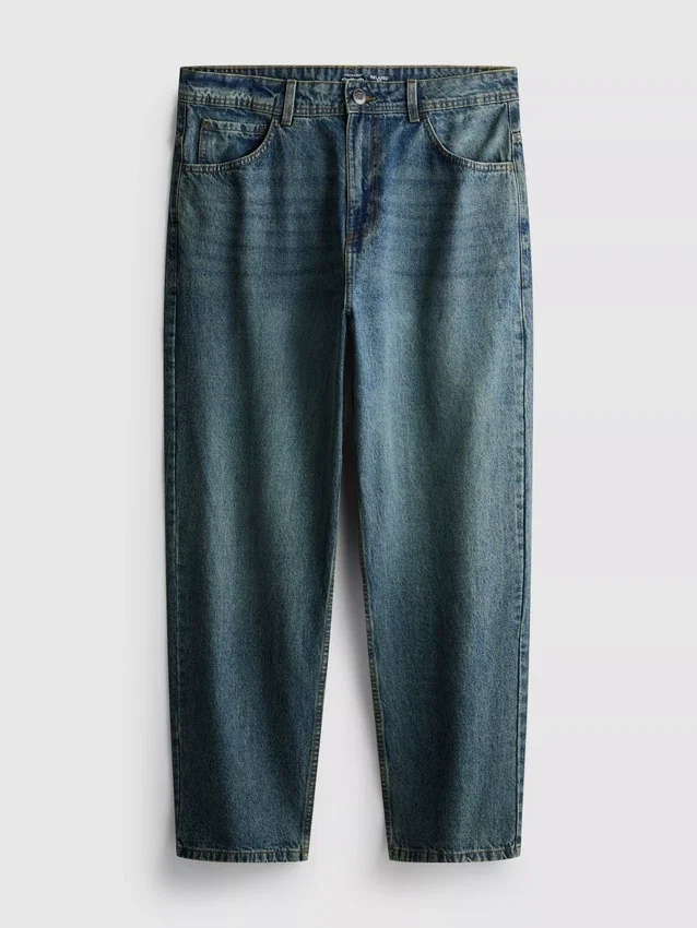 Jeans mit mittlerer Leibhöhe und lockerem, geradem Schnitt