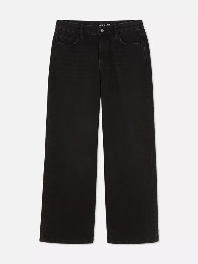 Jeans mit mittlerer Leibhöhe und weitem Bein