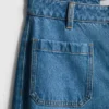 Jeans mit weitem Bein und Taschen vorne