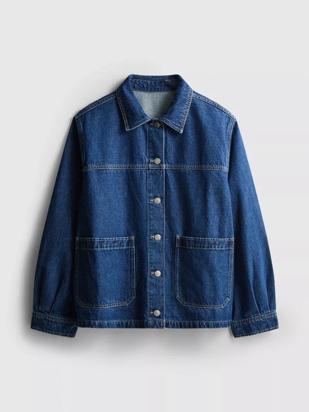 Jeansjacke aus Baumwolle mit aufgesetzten Taschen