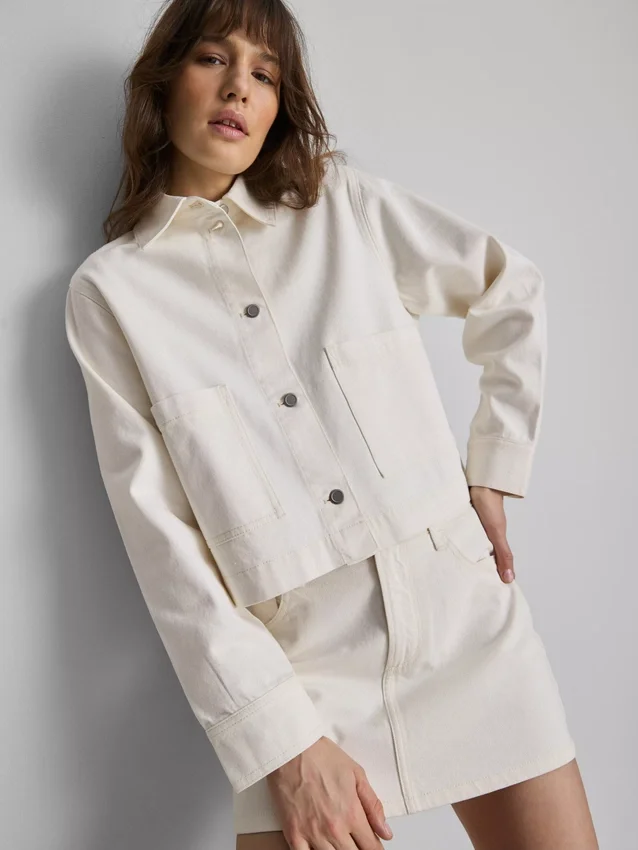 Jeansjacke aus Baumwolle mit aufgesetzten Taschen