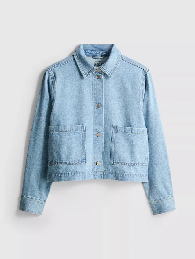 Jeansjacke aus Baumwolle mit aufgesetzten Taschen