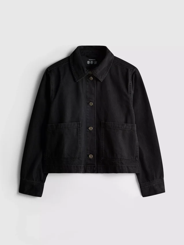 Jeansjacke aus Baumwolle mit aufgesetzten Taschen