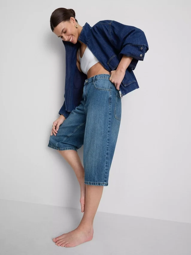 Jeansshorts aus Baumwoll-Denim
