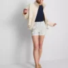 Jeansshorts mit mittlerem Bund und Umschlag