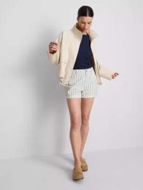Jeansshorts mit mittlerem Bund und Umschlag