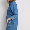 Jeansshorts mit mittlerem Bund und Umschlag