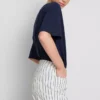 Jeansshorts mit mittlerem Bund und Umschlag