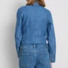 Jeansshorts mit mittlerem Bund und Umschlag