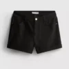 Jeansshorts mit mittlerem Bund und Umschlag