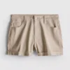 Jeansshorts mit mittlerem Bund und Umschlag