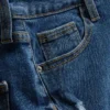 Jeansshorts mit mittlerem Bund und Umschlag