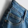 Jeansshorts mit mittlerem Bund und Umschlag