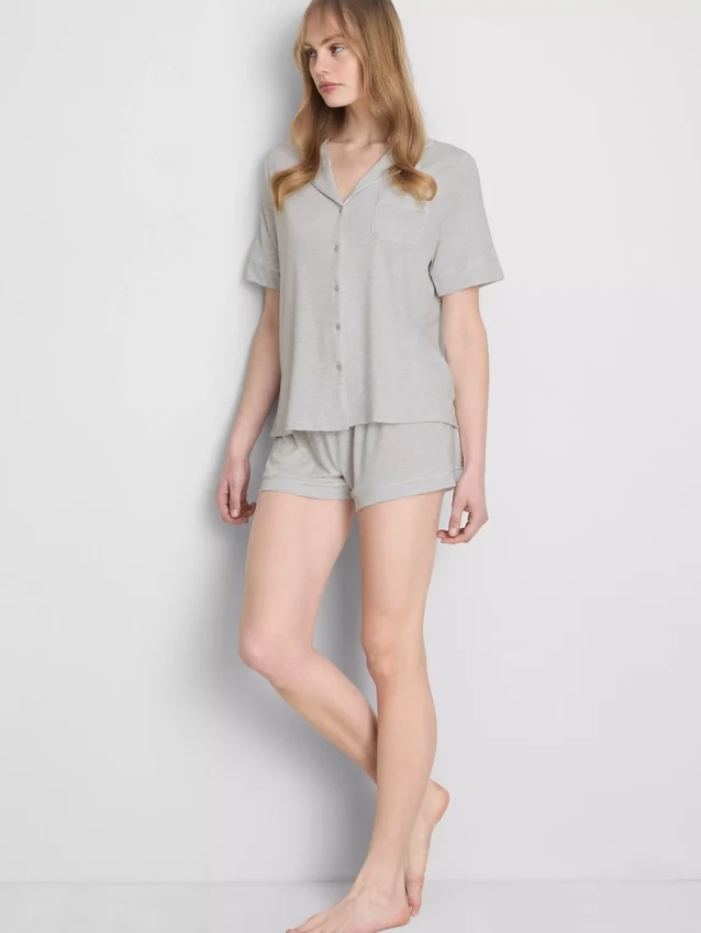 Jersey-Boyfriend-Schlafanzug mit kurzen Shorts