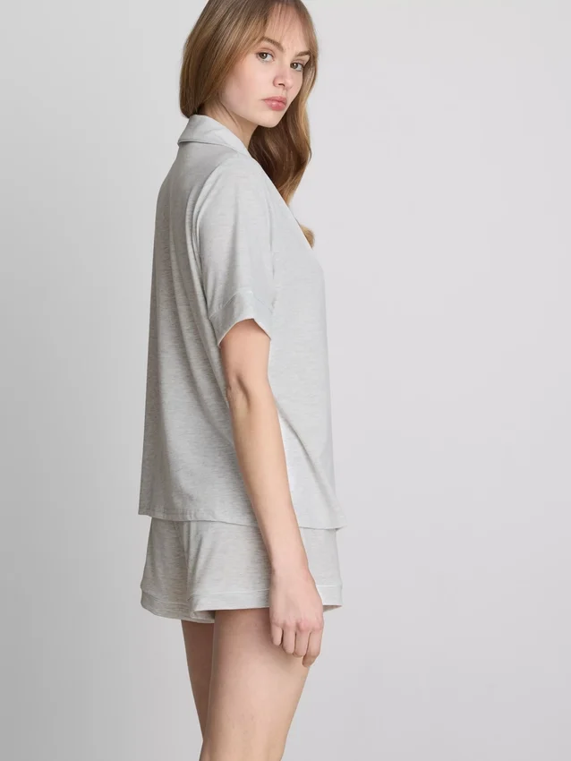 Jersey-Boyfriend-Schlafanzug mit kurzen Shorts