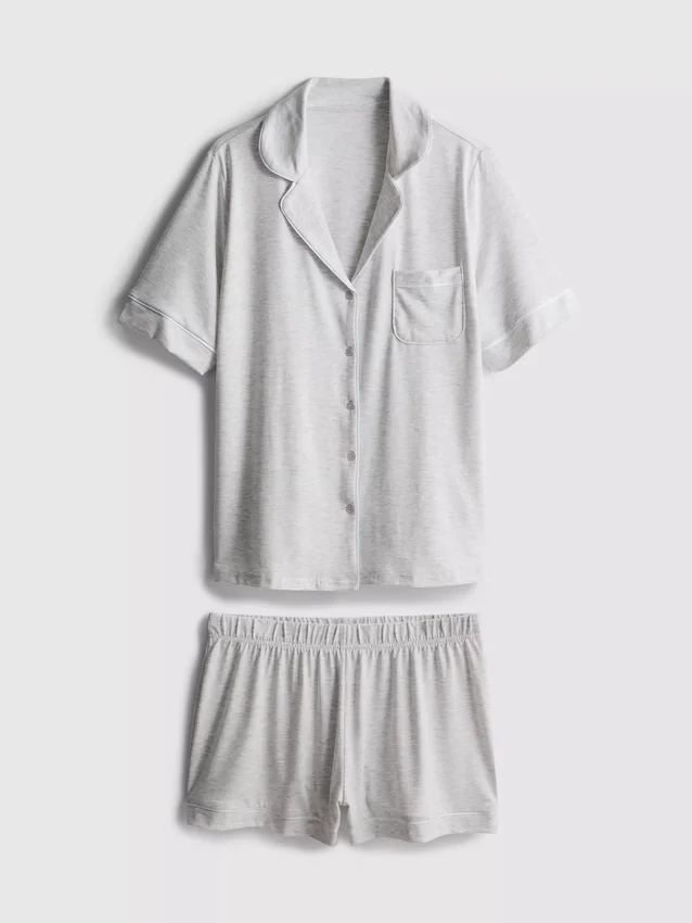 Jersey-Boyfriend-Schlafanzug mit kurzen Shorts
