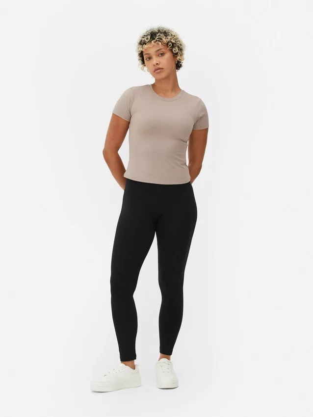 Jersey-Leggings mit hoher Taille