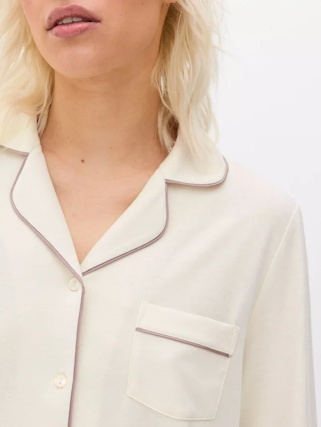 Jersey-Schlafanzug mit langen Ärmeln im Boyfriend-Stil