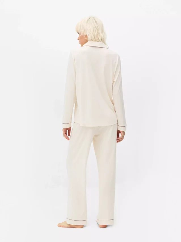 Jersey-Schlafanzug mit langen Ärmeln im Boyfriend-Stil