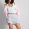 Jersey-Shorts mit Knopfdetails aus baumwollreichem Material