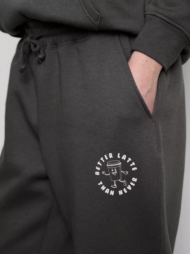 Jogginghose aus Baumwollmischung mit bedrucktem Bündchen