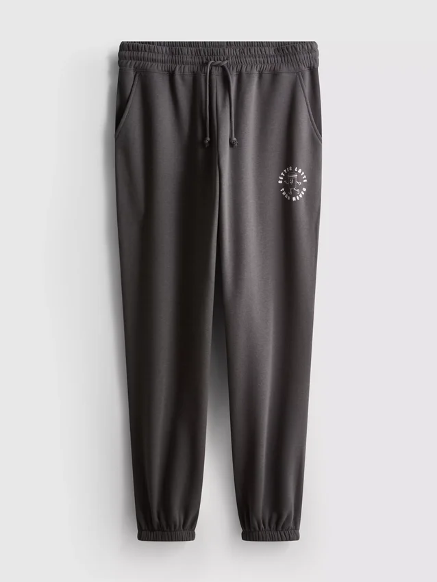 Jogginghose aus Baumwollmischung mit bedrucktem Bündchen