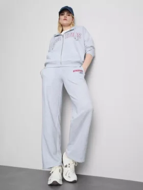 Jogginghose aus Baumwollmischung mit weitem Bein
