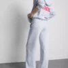 Jogginghose aus Baumwollmischung mit weitem Bein