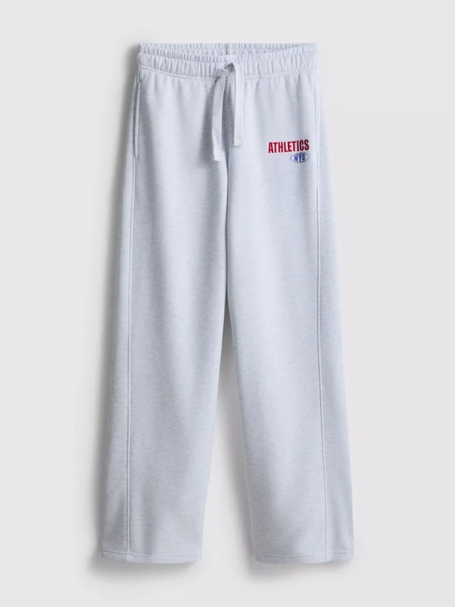 Jogginghose aus Baumwollmischung mit weitem Bein