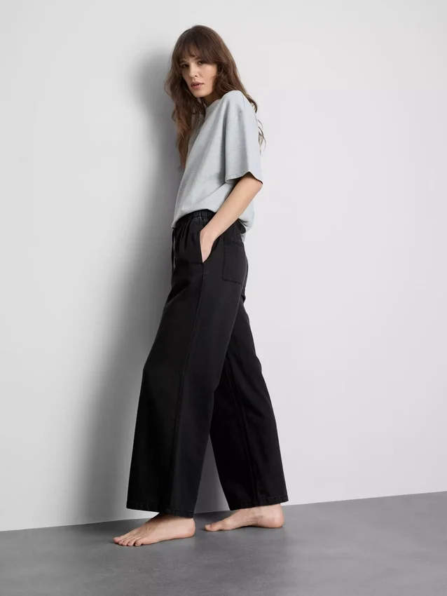 Jogginghose aus Denim mit geradem Bein