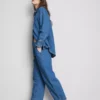 Jogginghosen aus Baumwoll-Denim mit konischer Passform
