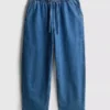 Jogginghosen aus Baumwoll-Denim mit konischer Passform