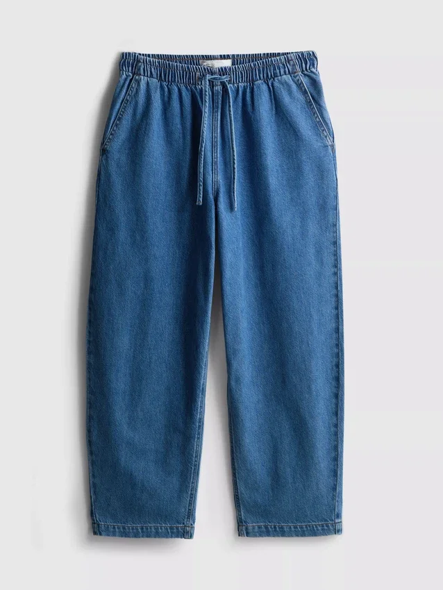 Jogginghosen aus Baumwoll-Denim mit konischer Passform