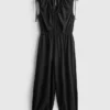 Jumpsuit mit V-Ausschnitt und Ballonbeinen