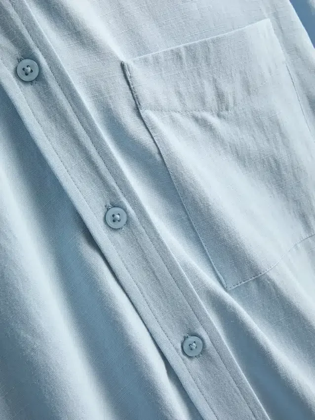 Klassisches Hemd aus Baumwollmischung mit Knopfleiste