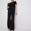Knautschige Hose mit geradem Bein und Kordelzug