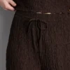 Knautschige Hose mit geradem Bein und Kordelzug