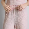 Knautschige Hose mit geradem Bein und Kordelzug