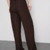 Knautschige Hose mit geradem Bein und Kordelzug