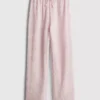 Knautschige Hose mit geradem Bein und Kordelzug