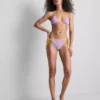 Kräuselt-Bikini-Oberteil mit kontrastierendem Dreieck