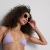 Kräuselt-Bikini-Oberteil mit kontrastierendem Dreieck