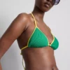 Kräuselt-Bikini-Oberteil mit kontrastierendem Dreieck